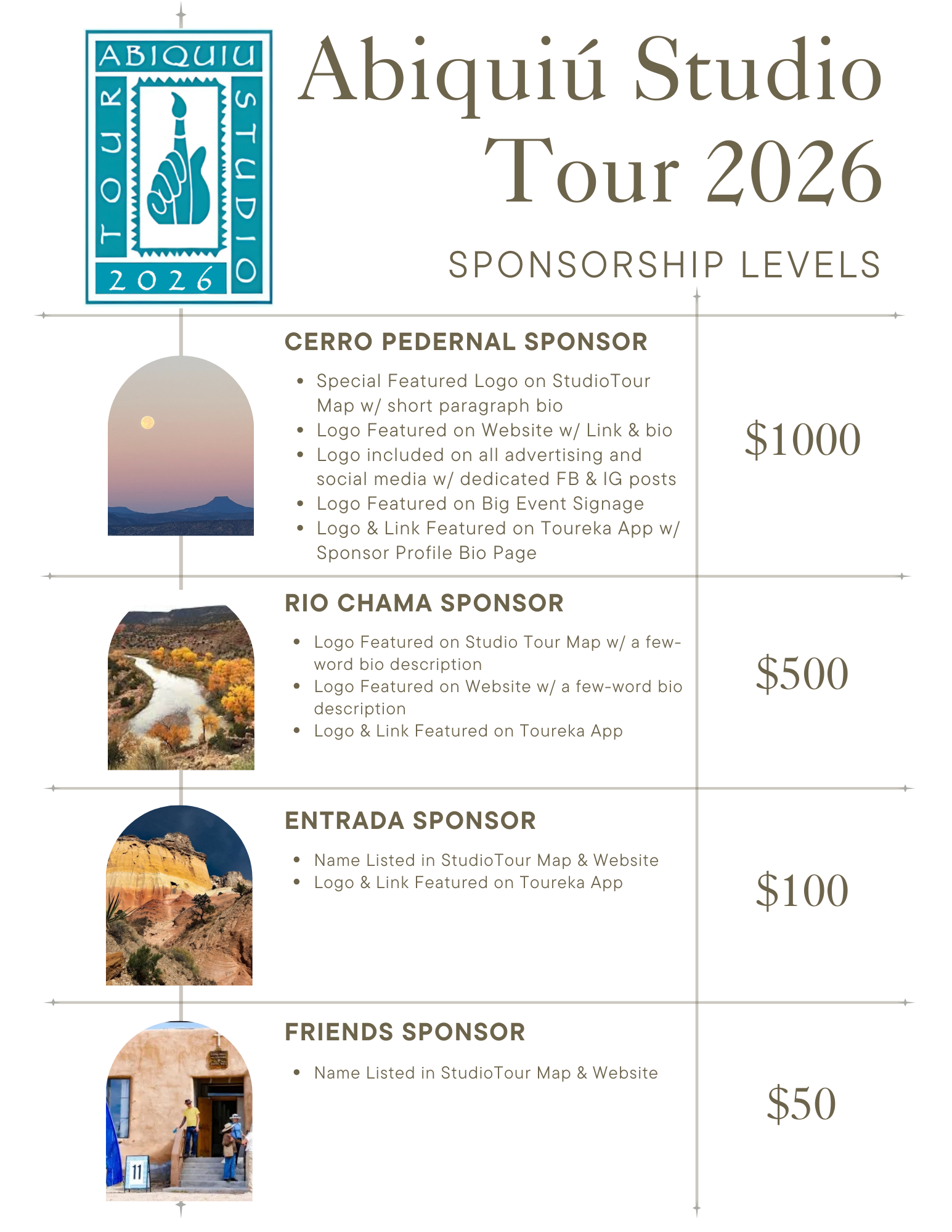 A picture of the sponsorship tiers